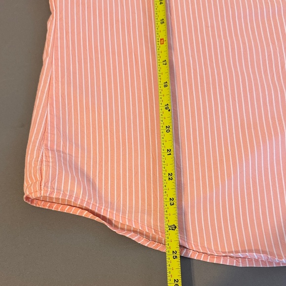 Chico’s Orange and White Striped Button Down Top Shirt 3/4 sleeve Size XL - Picture 5 of 7